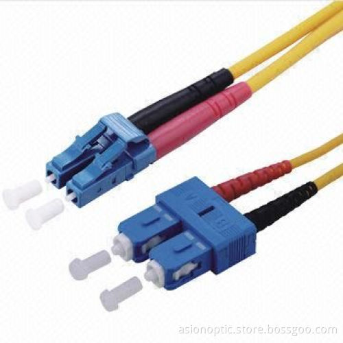 SC/LC Duplex Single-mode Fiber Patch Cord with 0.5 to 20m Length